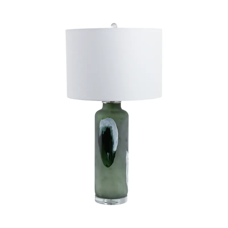 30x16\" Artful Glass Table Lamp, Green