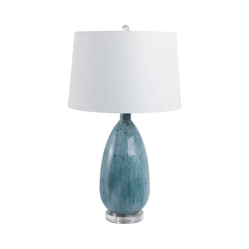 29x17\" Reactive Finish Table Lamp, Green