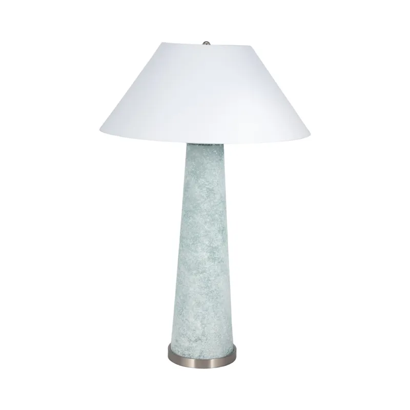 38\" Frosted Glass Table Lamp, Blue