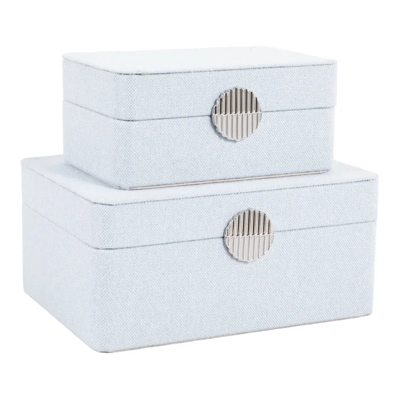 S/2 7/9" Rounded Corner Boxes, Light Blue