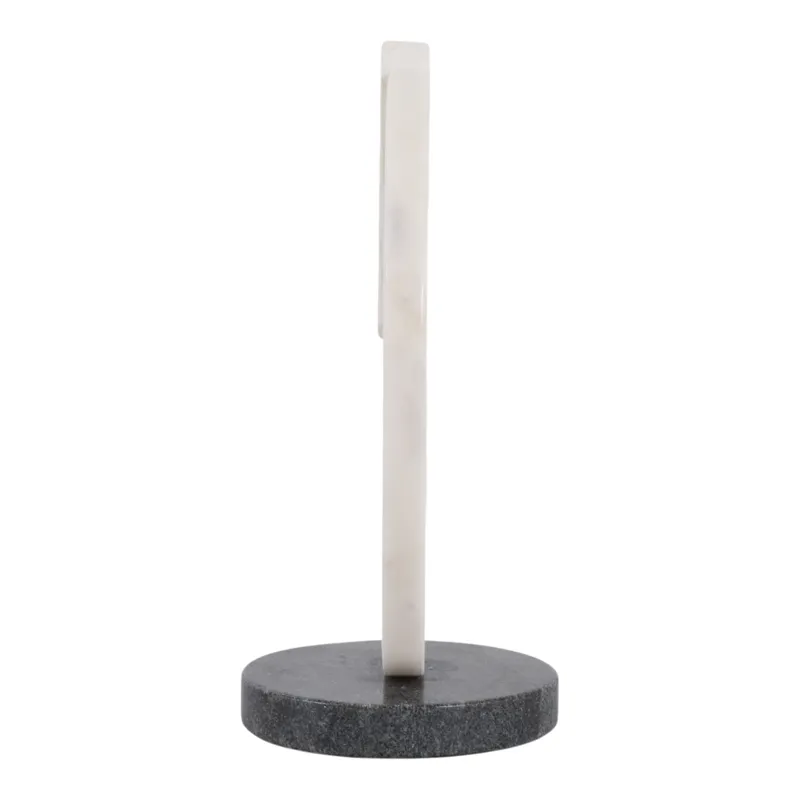 11x10" Modern Marble Sculpture On Base, Wht/blk