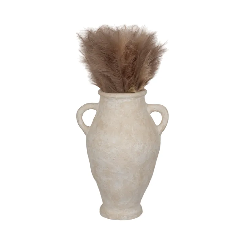 32\" Paper Mache Jug With Handles, White