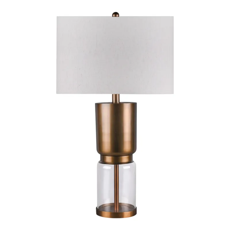 26" Iron And Glass Table Lamp Kd