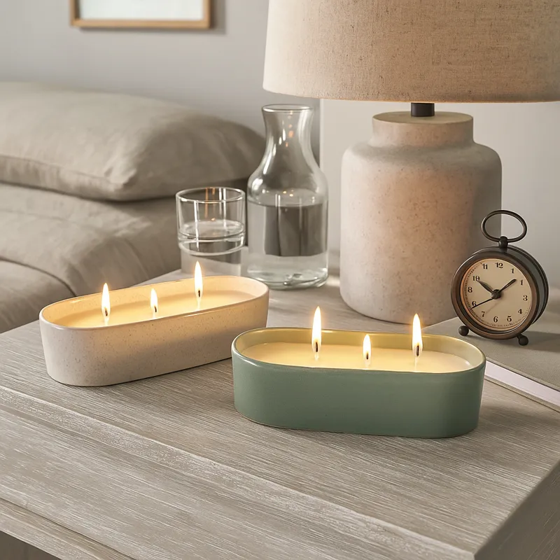 S/2 10x4\" 19 Oz Grapefruit&ginger Oval Cndle,multi