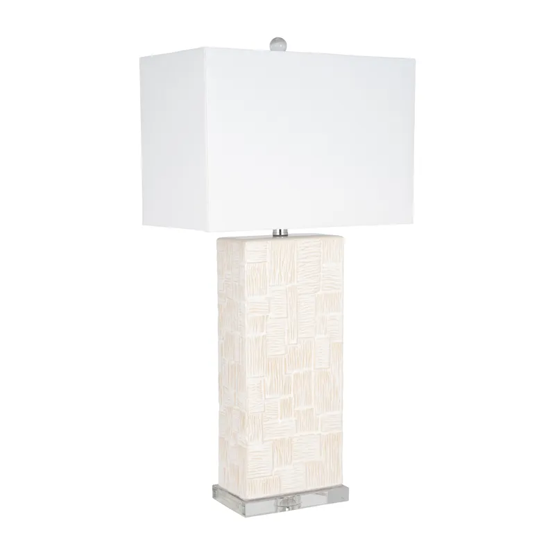 Ceramic 31\'\' Textured Table Lamp, White