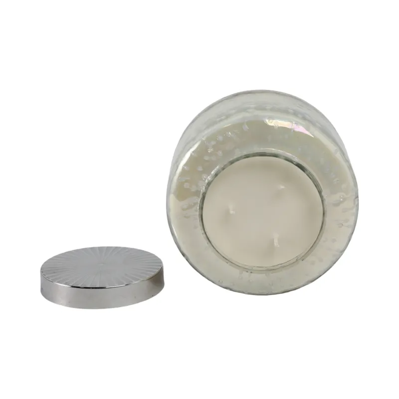 7\" 71 Oz Lavender Speckle Lidded Candle, Lt Blue/s