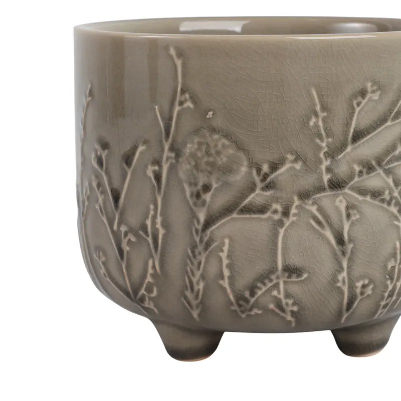6\" Flower Branches Planter, Cream