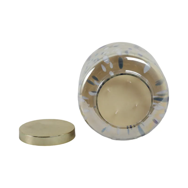 9\" 180 Oz Jasmine Speckle Candle, Light Blue/go