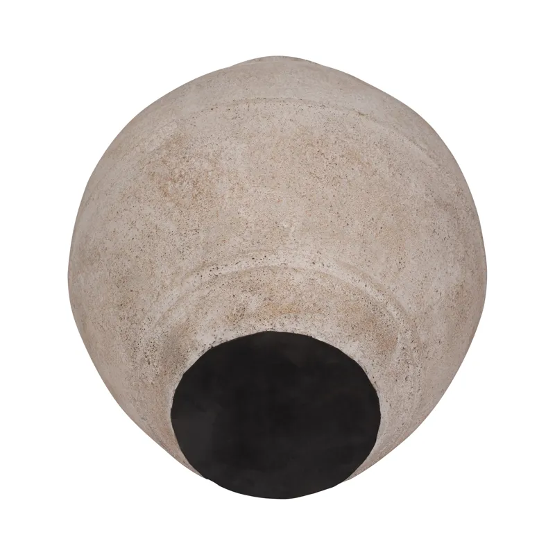 Terracotta, 22\" Jug Vase W/ Handle, Ivory