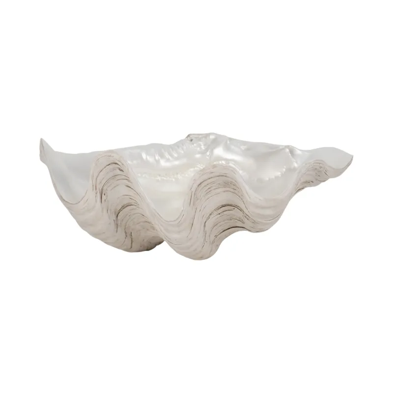 9\" Pearlized Shell Bowl, Ivory