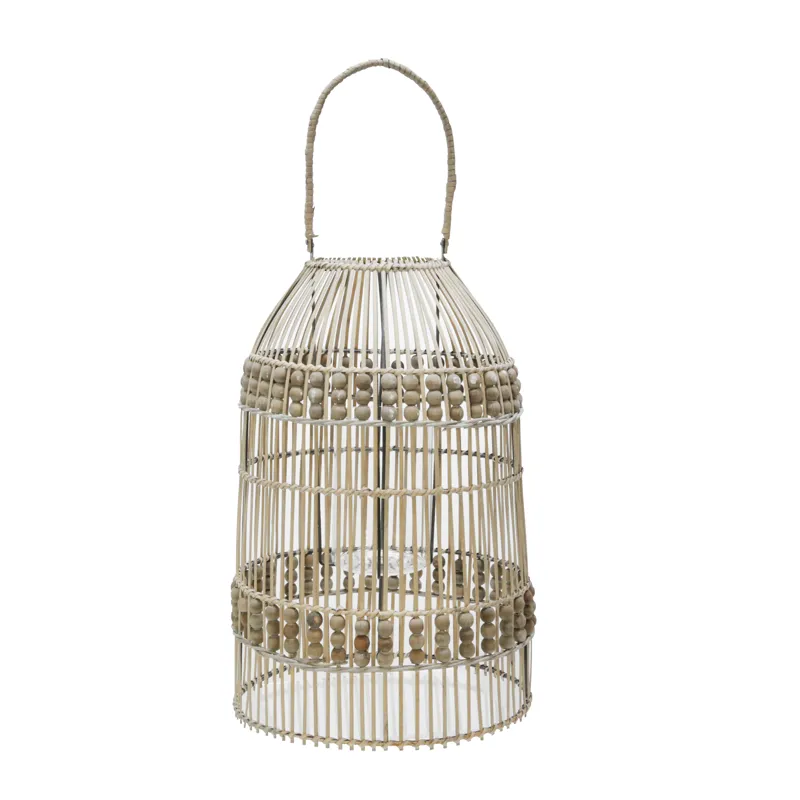 25"h Rattan Lantern, Brown