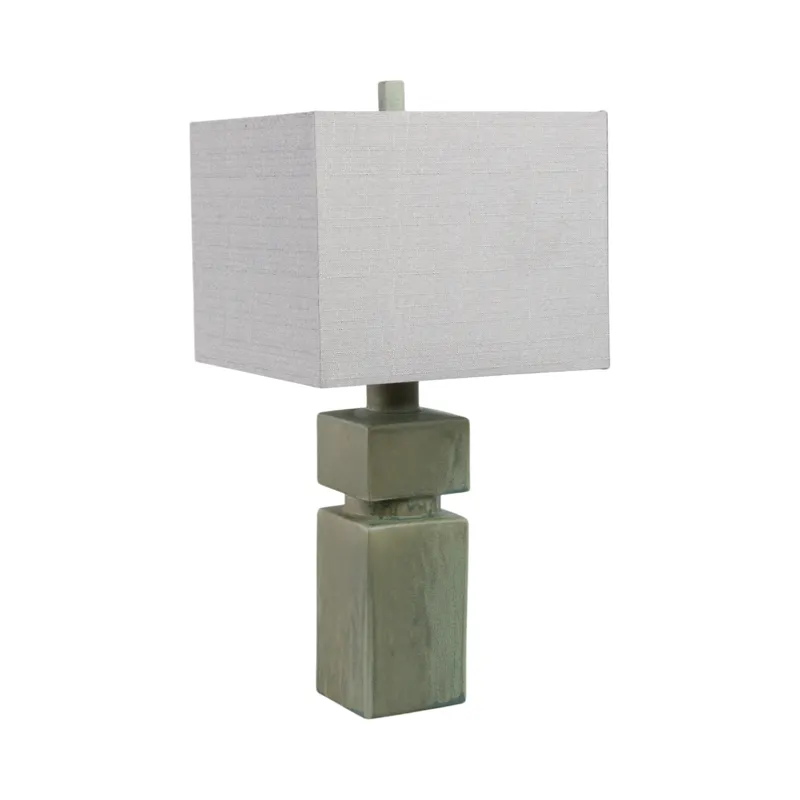 14x29\" Reactive Finish Table Lamp, Green