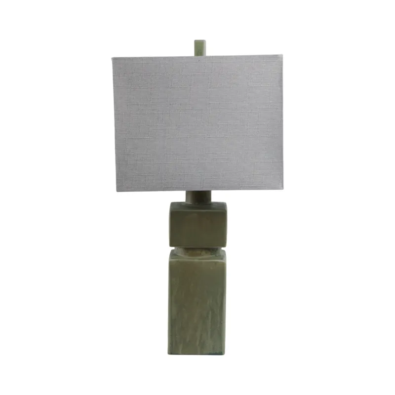 14x29\" Reactive Finish Table Lamp, Green