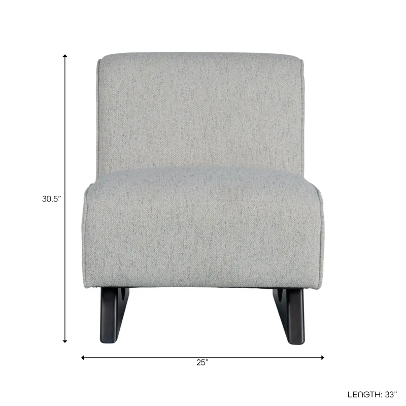 33x30" Warren Accent Chair, Ivory/brown