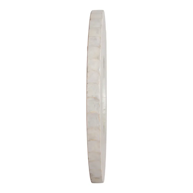 27" Round Capiz Mirror, Ivory