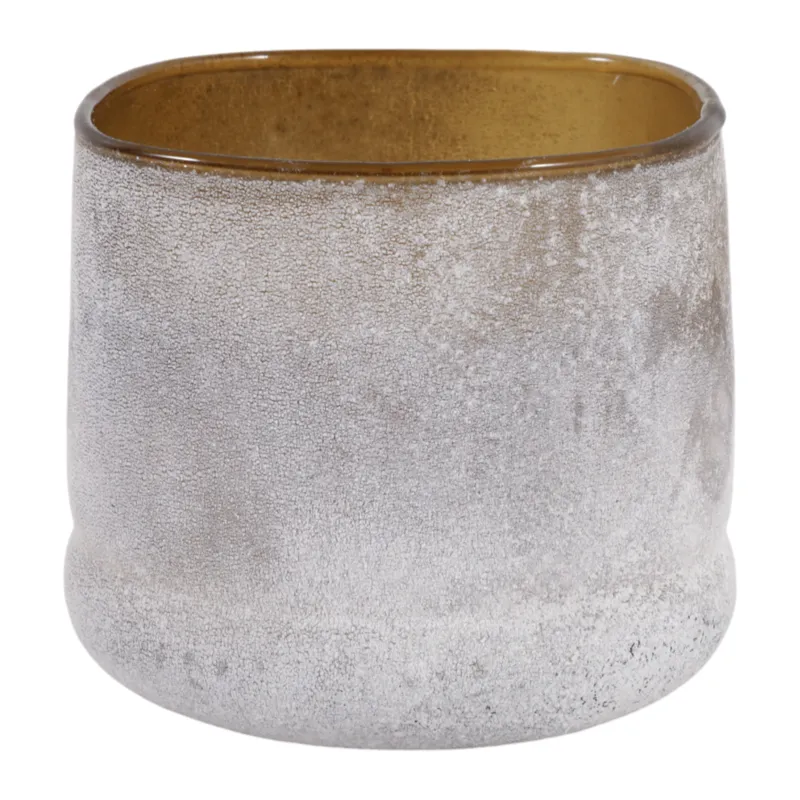 4\" 12 Oz Sensual Amber Frosted Glass Candle, Multi