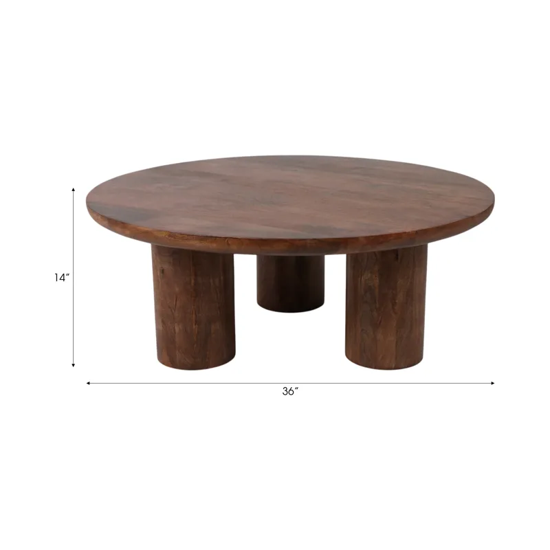 Ec Wood,36\" Scandinavian Coffee Table,brwn Kd