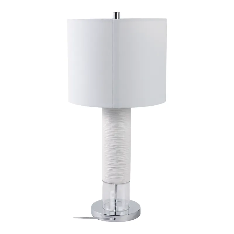 27\" Ceramic Table Lamp, White