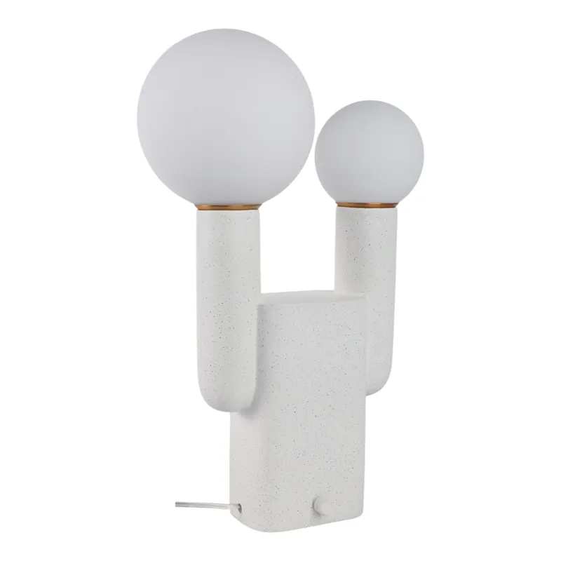 20x12\" Double Head Totem Lamp With Base Switch, Wh