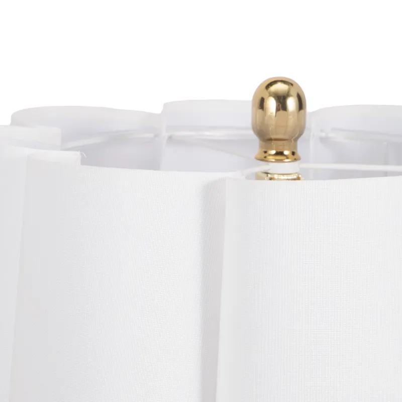 25\" Floral Applique Table Lamp, Cream