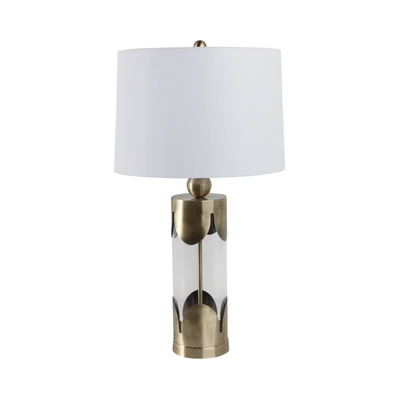 30x16\" Scallop Border Lamp, Gold
