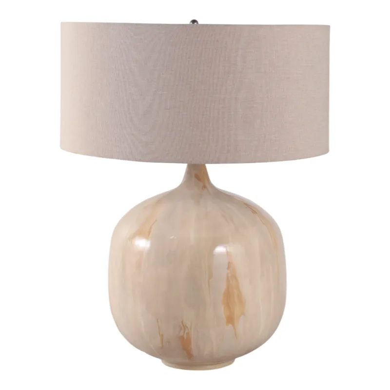 28x22\" Metal Base Table Lamp, Ivory