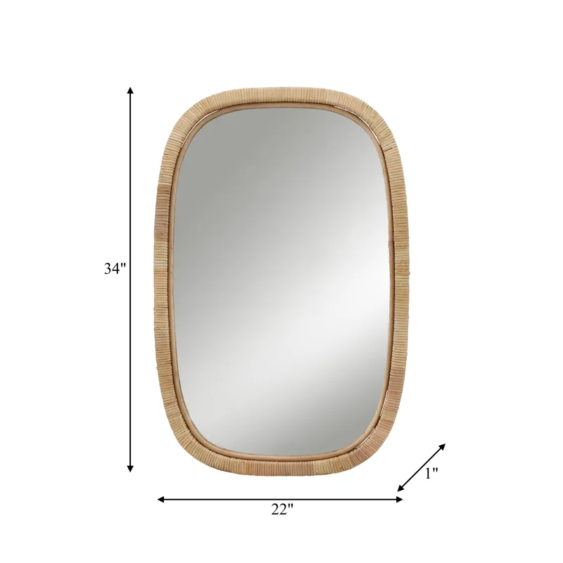 Ec 22x34 Rectangular Mirror, Brown