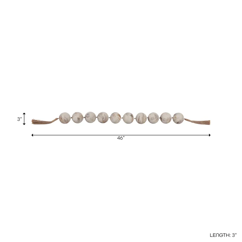 46x3\" Marbled Bead Garland, Brown/ivory