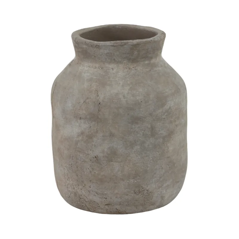 12x10\" Terracotta Milk Vase, Gray
