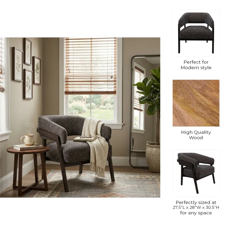 31x28" Modern Accent Chair, Brown