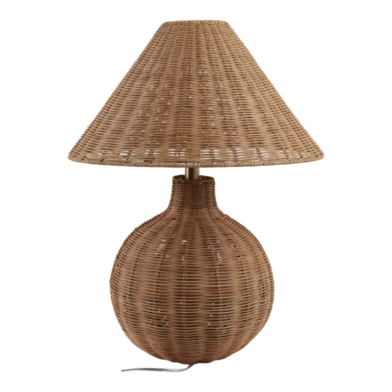 23x20\" Woven Rattan Table Lamp, Natural