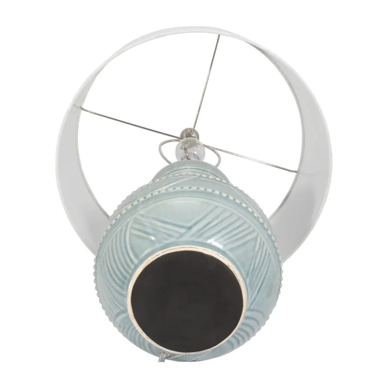 Ceramic 28\" Bottle Table Lamp, Blue
