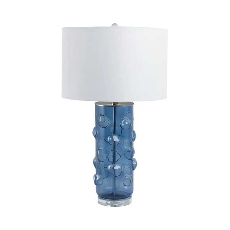 29x17\" Glass Bubbles Table Lamp, Blue
