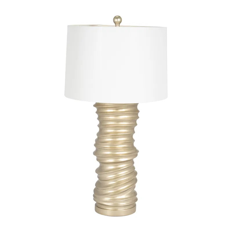 Resin 29\" Stacking Rings Table Lamp, Champagne