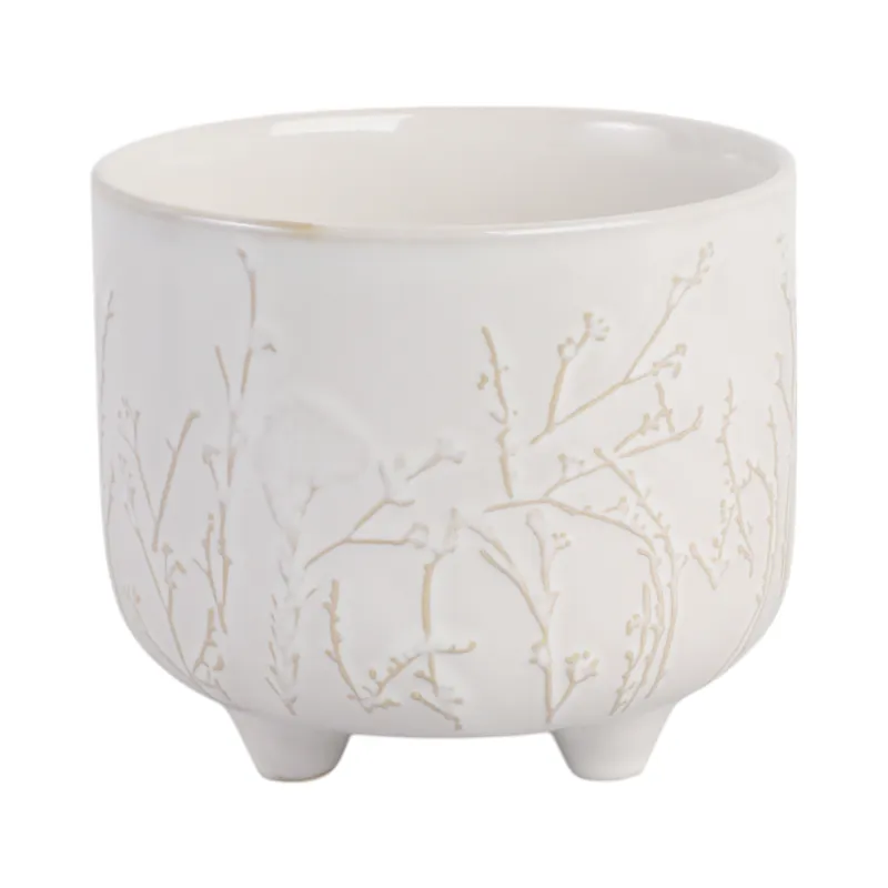 6\" Blooming Branches Planter, Ivory