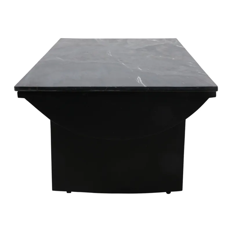 46x24\" Modern Marble Top Coffee Table, Black