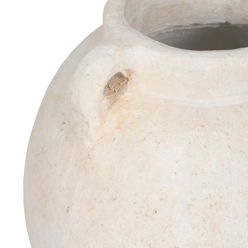 7\" Bulbous Jug With Handle, White