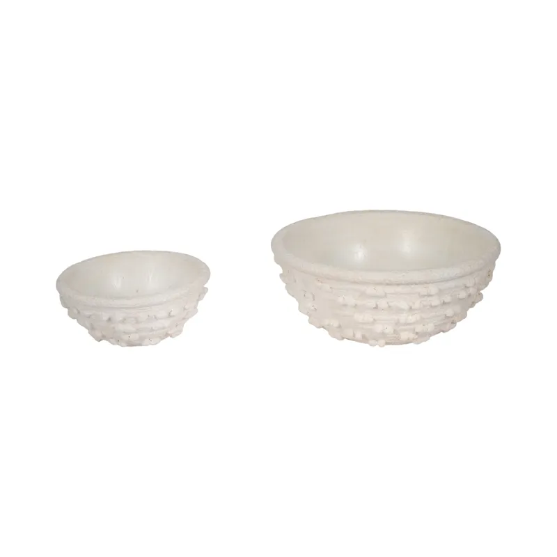 Lg White Textured Knot Bowl M2