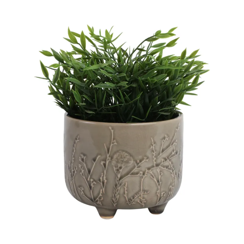 6\" Flower Branches Planter, Cream