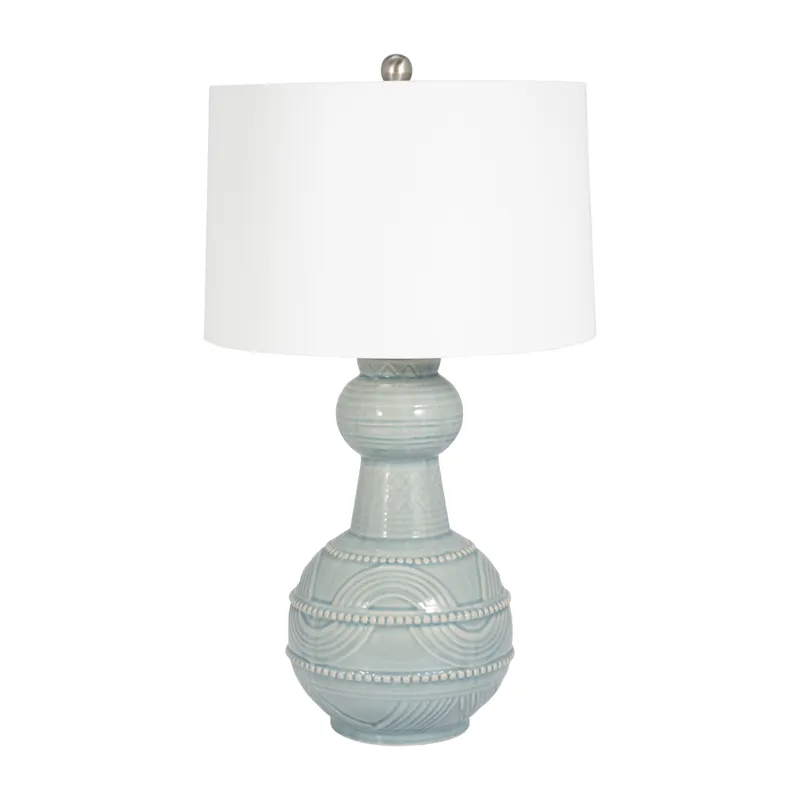 Ceramic 28\" Bottle Table Lamp, Blue