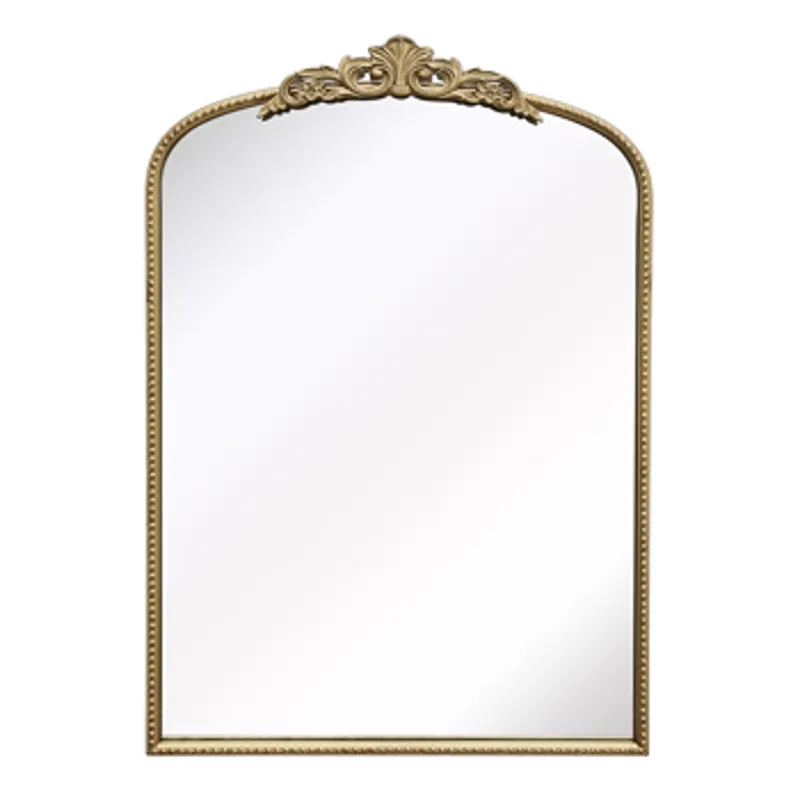 36\" Fleur Applique Arch Mirror, Gold Wb