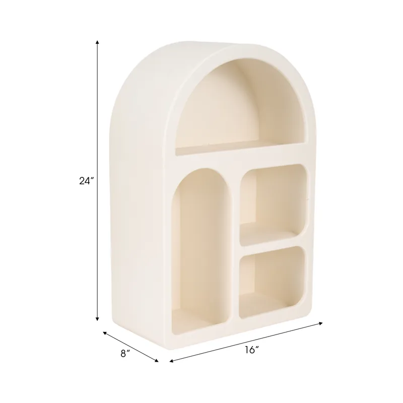Ec 24\" Arch Rough Finish Wall Shelf, White