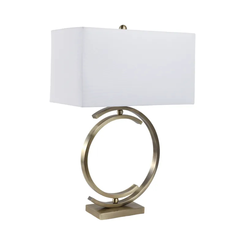 30x20\" Half-circles Rectangle Shade Lamp, Antique