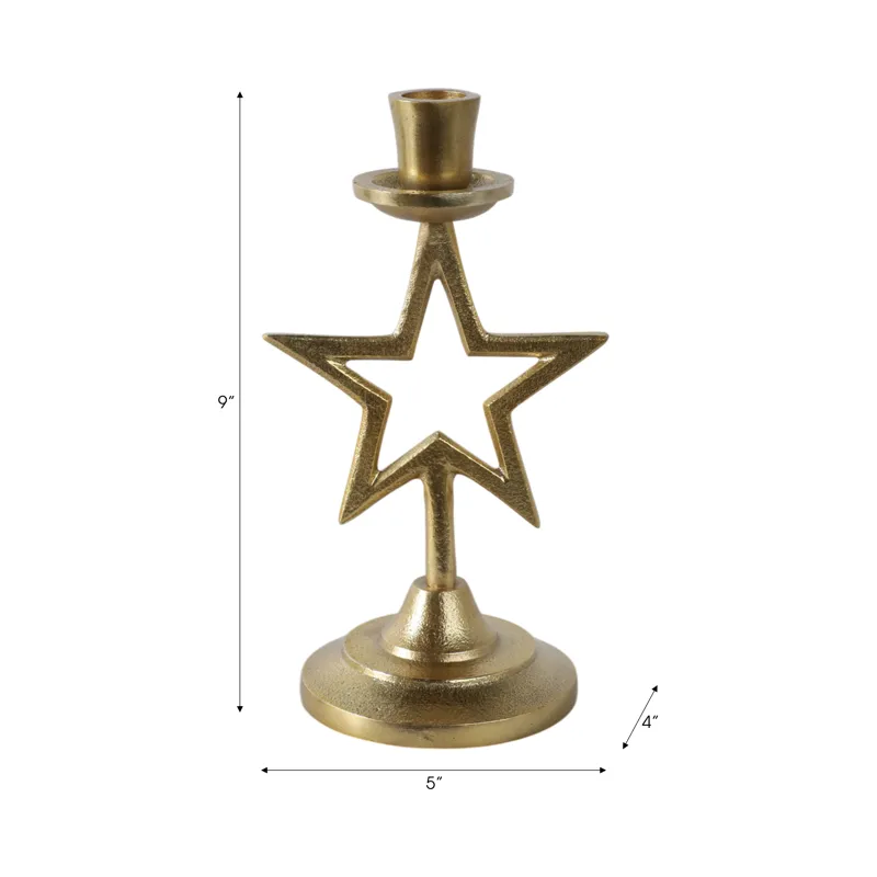 9x5\" Star Taper Holder, Gold