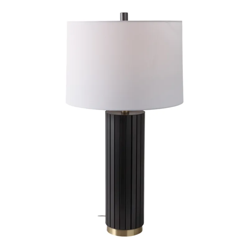 28\" Metal Table Lamp, Gray