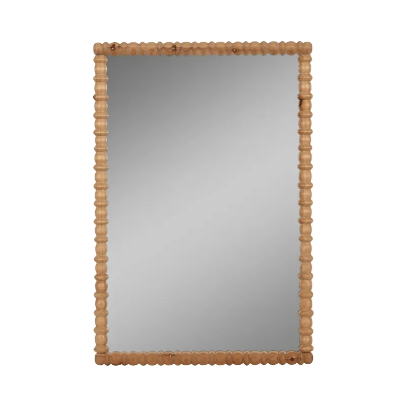 Ec 30x44 Carved Wood Mirror, Natural