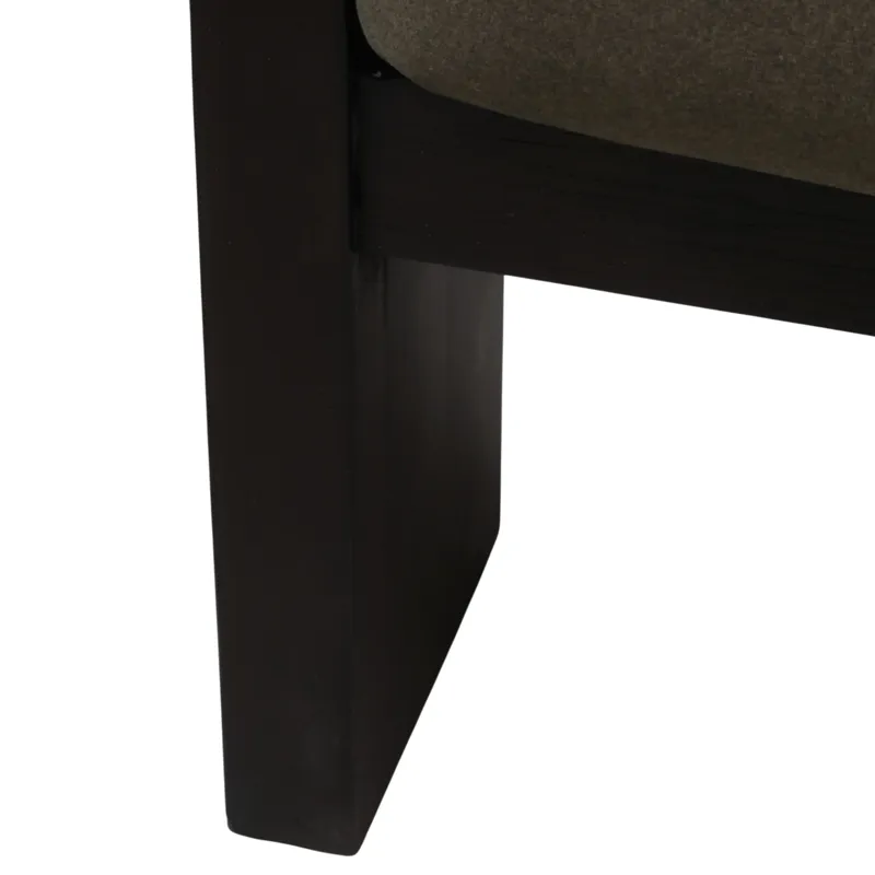 32x30" Curved Accent Chair, Green/brown