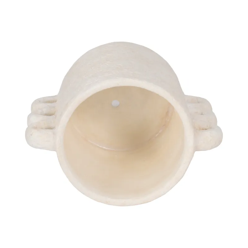 10\" Arch Handle Planter, White