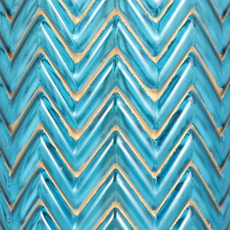Glass 28\"  Chevron Table Lamp, Blue