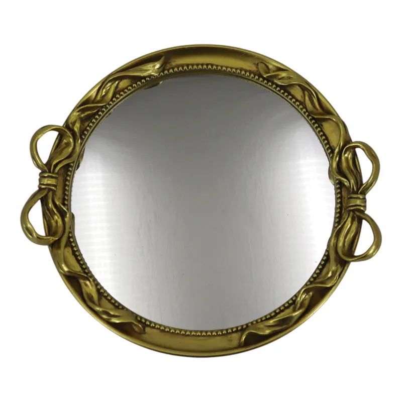 S/2 12/16\" Coquette Bow Trays, Gold